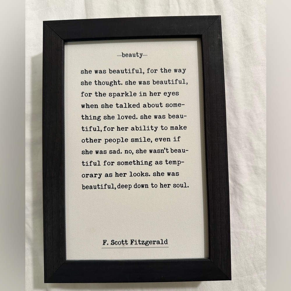 Petal Lane F. Scott Fitzgerald Quote Home Decor